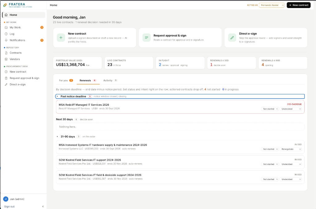 Fratera Procurement Solutions screenshot 2